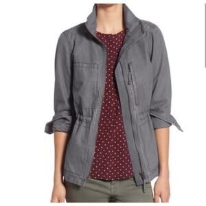 Madewell Fleet Utility Jacket XS Gray Womens Cotton Military Style Pockets C3394